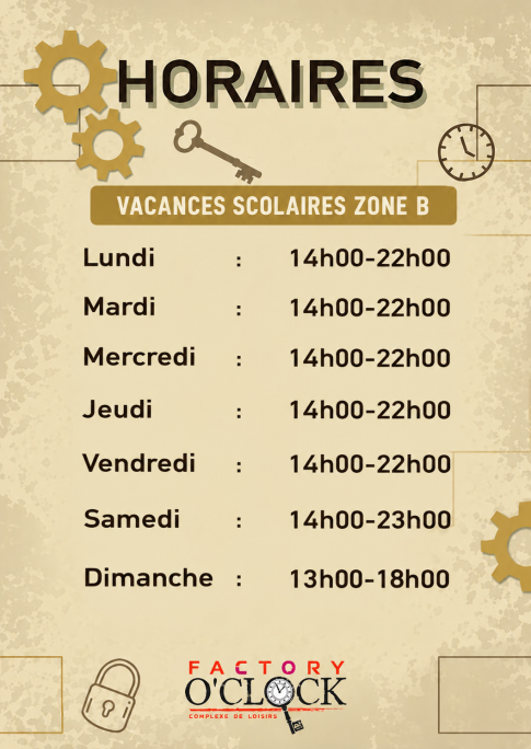 Horaires Factory O'Clock Brest